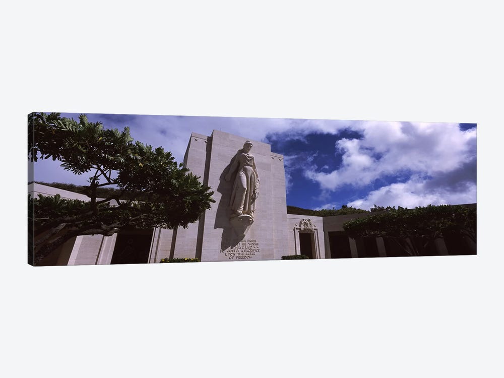 Low angle view of a statue, National Memorial Cemetery of the Pacific, Punchbowl Crater, Honolulu, Oahu, Hawaii, USA by Panoramic Images 1-piece Canvas Art