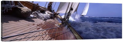 First Person Point Of View During A Yacht Race Canvas Art Print - Yacht Art