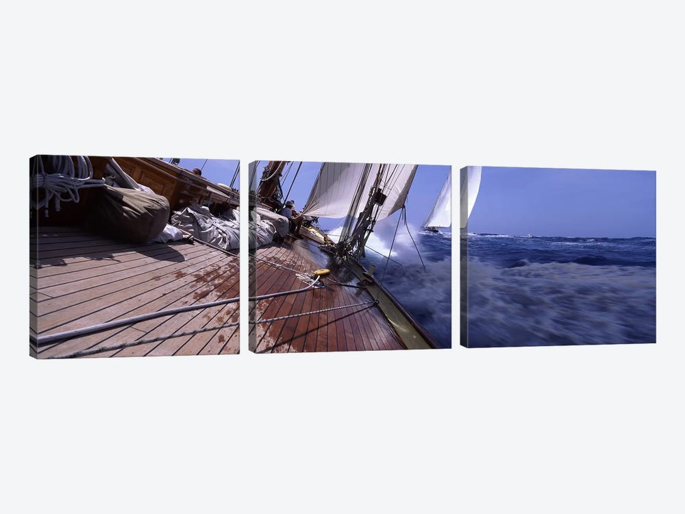 First Person Point Of View During A Yacht Race by Panoramic Images 3-piece Canvas Art Print