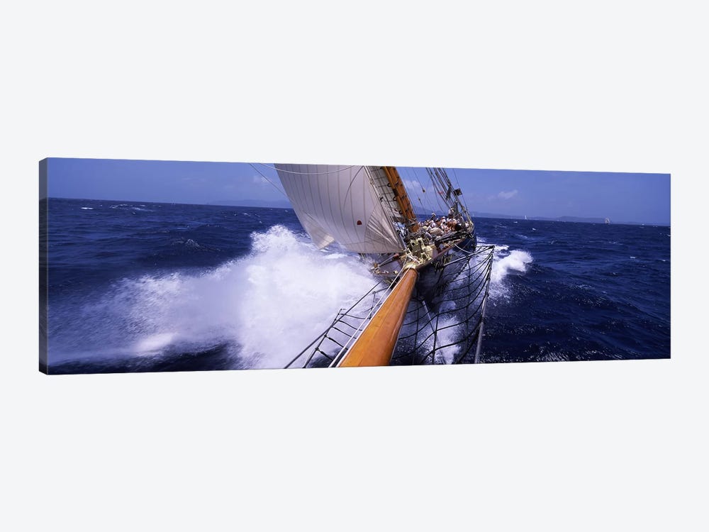 Sailing Yacht In Action, Near Antigua and Barbuda, Carribean Sea by Panoramic Images 1-piece Canvas Artwork
