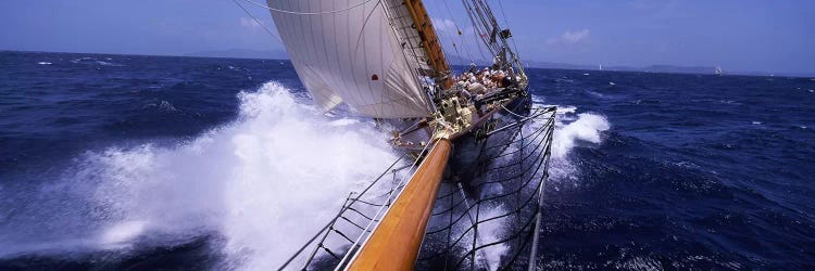 Sailing Yacht In Action, Near Antigua and Barbuda, Carribean Sea