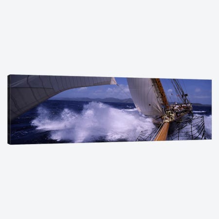 A Yacht Pounding Through The Sea Canvas Print #PIM6853} by Panoramic Images Art Print