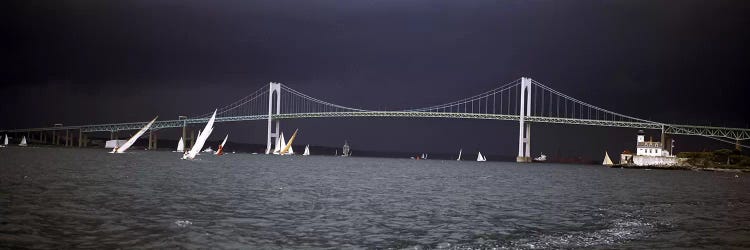 Stormy Seascape, Claiborne Pell Newport Bridge, Narragansett Bay, Newport, Rhode Island USA