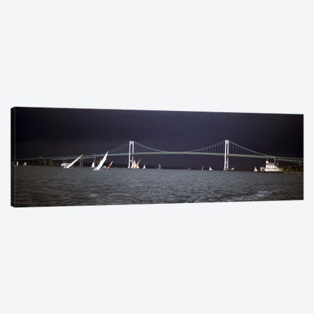 Stormy Seascape, Claiborne Pell Newport Bridge, Narragansett Bay, Newport, Rhode Island USA Canvas Print #PIM6862} by Panoramic Images Canvas Artwork