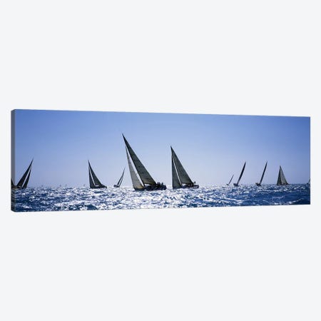 Sailboats racing in the sea, Farr 40's race during Key West Race Week, Key West Florida, 2000 Canvas Print #PIM6867} by Panoramic Images Canvas Art Print