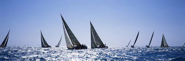 Key West: Sailboats racing in the sea I, Farr 40's race during Key West Race Week, Key West Florida, 2000 by Panoramic Images