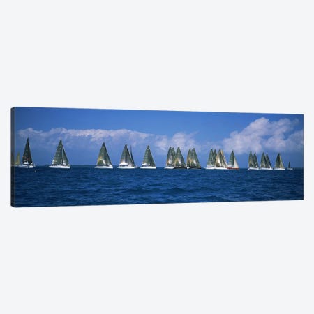 Sailboats racing in the sea, Farr 40's race during Key West Race Week, Key West Florida, 2000 #2 Canvas Print #PIM6868} by Panoramic Images Canvas Art