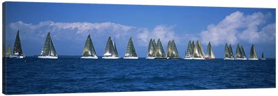 Sailboats racing in the sea, Farr 40's race during Key West Race Week, Key West Florida, 2000 #2 Canvas Art Print - Key West Art