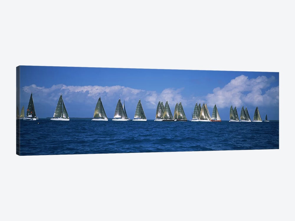 Sailboats racing in the sea, Farr 40's race during Key West Race Week, Key West Florida, 2000 #2 by Panoramic Images 1-piece Art Print
