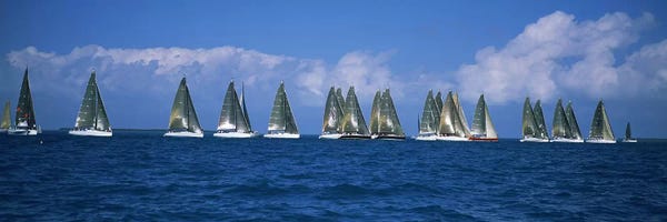 Key West: Sailboats racing in the sea II, Farr 40's race during Key West Race Week, Key West Florida, 2000 by Panoramic Images