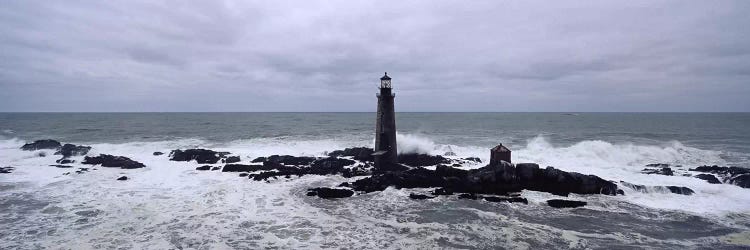 Lighthouse on the coast, Graves Light, Boston Harbor, Massachusetts, USA