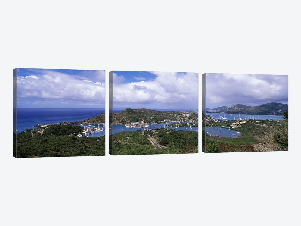 Aerial View Of English And Falmouth Harbours, Saint Paul Parish, Antigua and Barbuda by Panoramic Images 3-piece Art Print