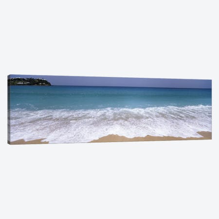 Bubbling Surf On A Beach, Antigua and Barbuda Canvas Print #PIM6874} by Panoramic Images Canvas Artwork