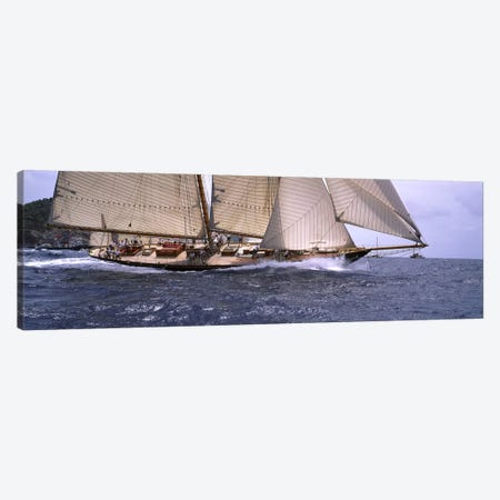 A Schooner Pounding Through The Sea Canvas Print #PIM6877} by Panoramic Images Canvas Art