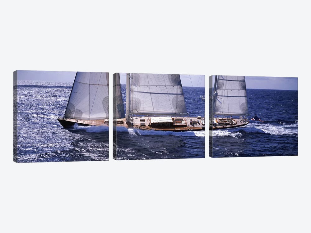 A Yacht Out For A Sail by Panoramic Images 3-piece Canvas Wall Art