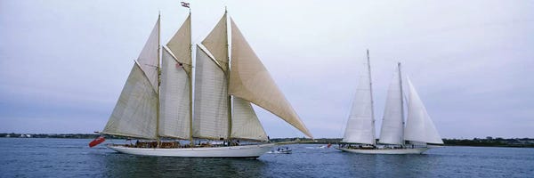 Schooners Under Way, Narragansett Bay, Newport, Rhode Island, USA