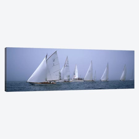 Yachts racing in the ocean, Annual Museum Of Yachting Classic Yacht Regatta, Newport, Newport County, Rhode Island, USA Canvas Print #PIM6883} by Panoramic Images Canvas Art