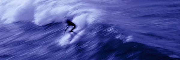Adventure: High angle view of a person surfing in the sea, USA by Panoramic Images
