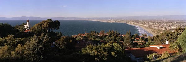 Los Angeles: Aerial view of a coastline, Los Angeles Basin, City of Los Angeles, Los Angeles County, California, USA by Panoramic Images