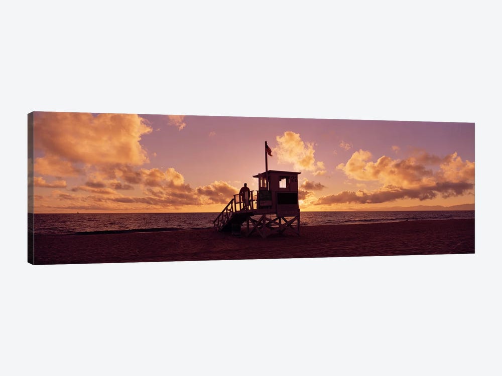 Lifeguard hut on the beach, 22nd St. Lifeguard Station, Redondo Beach, Los Angeles County, California, USA by Panoramic Images 1-piece Canvas Artwork