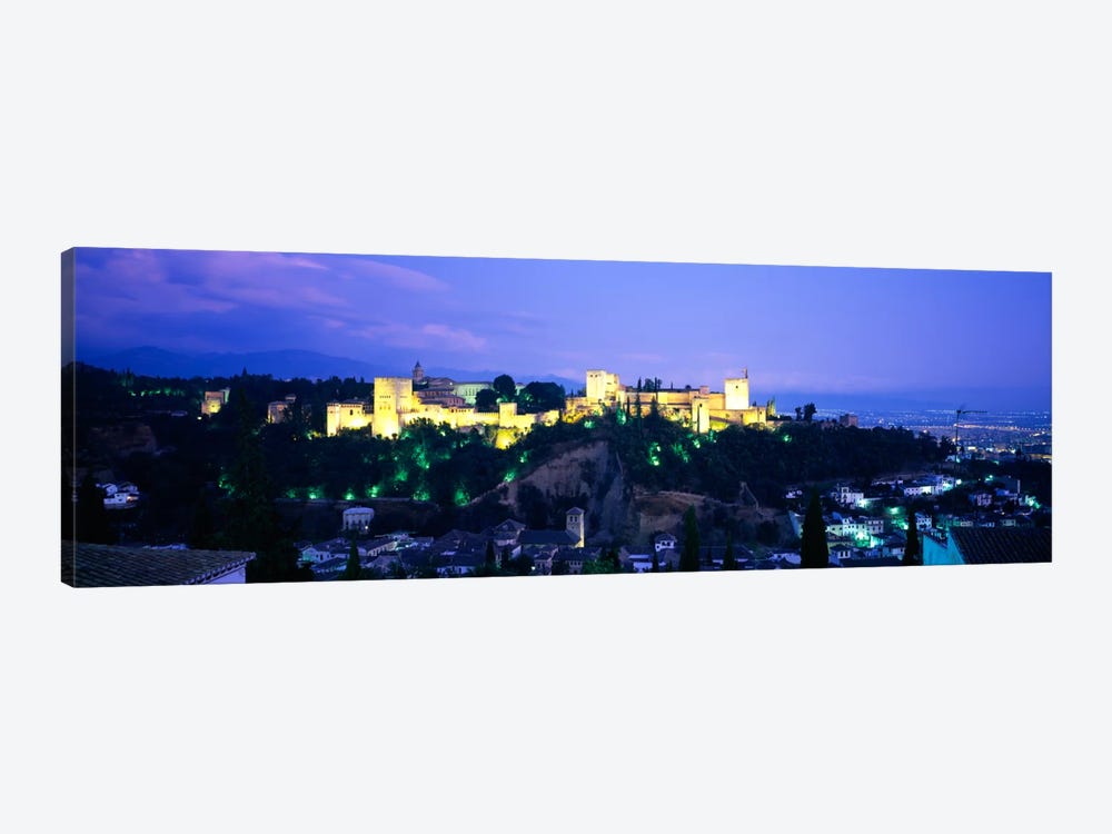 An Illuminated Alhambra At Night, Granada, Andalusia, Spain by Panoramic Images 1-piece Canvas Art