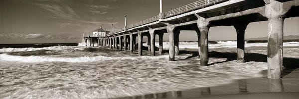 Los Angeles: Low angle view of a pier, Manhattan Beach Pier, Manhattan Beach, Los Angeles County, California, USA by Panoramic Images