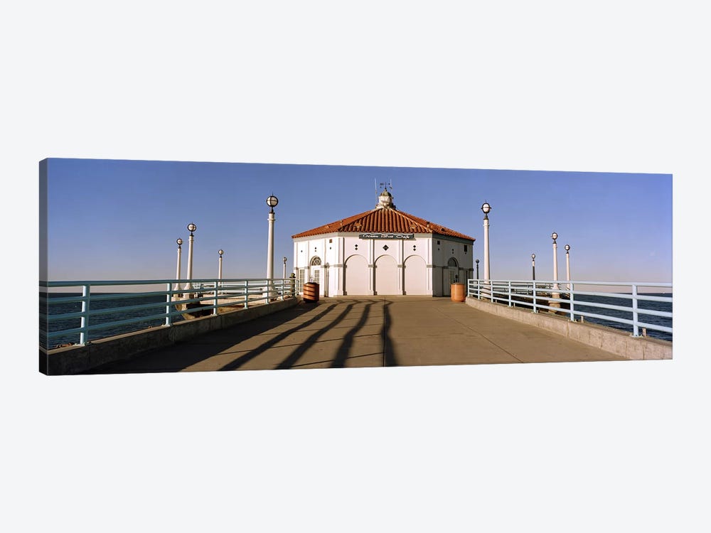 Building on a pier, Manhattan Beach Pier, Manhattan Beach, Los Angeles County, California, USA by Panoramic Images 1-piece Canvas Art