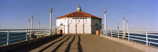 Los Angeles: Building on a pier, Manhattan Beach Pier, Manhattan Beach, Los Angeles County, California, USA by Panoramic Images