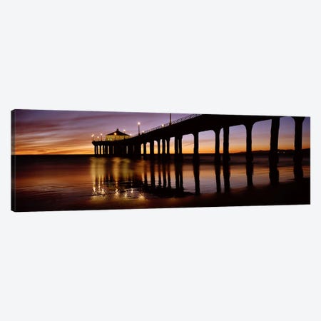 Low angle view of a pier, Manhattan Beach Pier, Manhattan Beach, Los Angeles County, California, USA #2 Canvas Print #PIM6893} by Panoramic Images Canvas Art Print