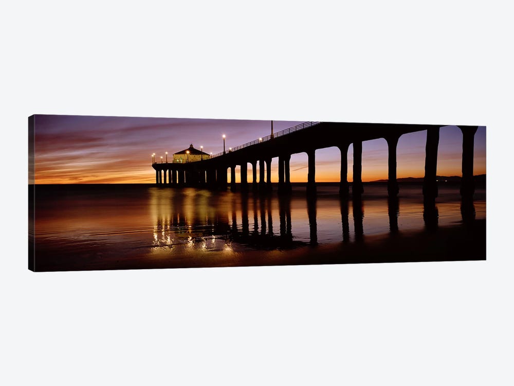 Low angle view of a pier, Manhattan Beach Pier, Manhattan Beach, Los Angeles County, California, USA #2 by Panoramic Images 1-piece Canvas Art Print