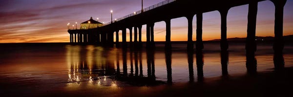 Nautical: Low angle view of a pier, Manhattan Beach Pier, Manhattan Beach, Los Angeles County, California, USA #2 by Panoramic Images