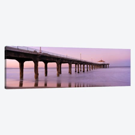 Low angle view of a pier, Manhattan Beach Pier, Manhattan Beach, Los Angeles County, California, USA #3 Canvas Print #PIM6894} by Panoramic Images Canvas Art