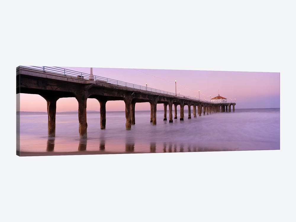 Low angle view of a pier, Manhattan Beach Pier, Manhattan Beach, Los Angeles County, California, USA #3 by Panoramic Images 1-piece Canvas Wall Art