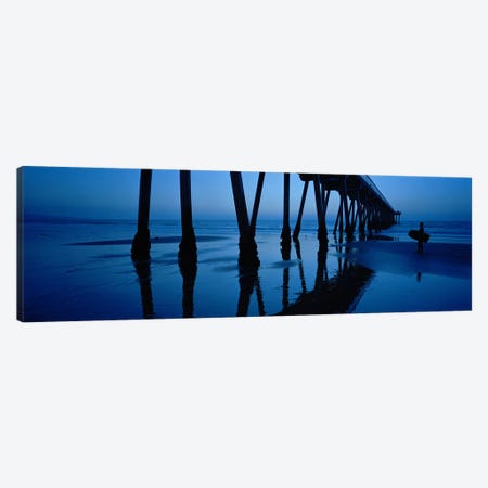 Hermosa Beach Pier At Dusk, Hermosa Beach, Los Angeles County, California, USA Canvas Print #PIM6896} by Panoramic Images Canvas Wall Art
