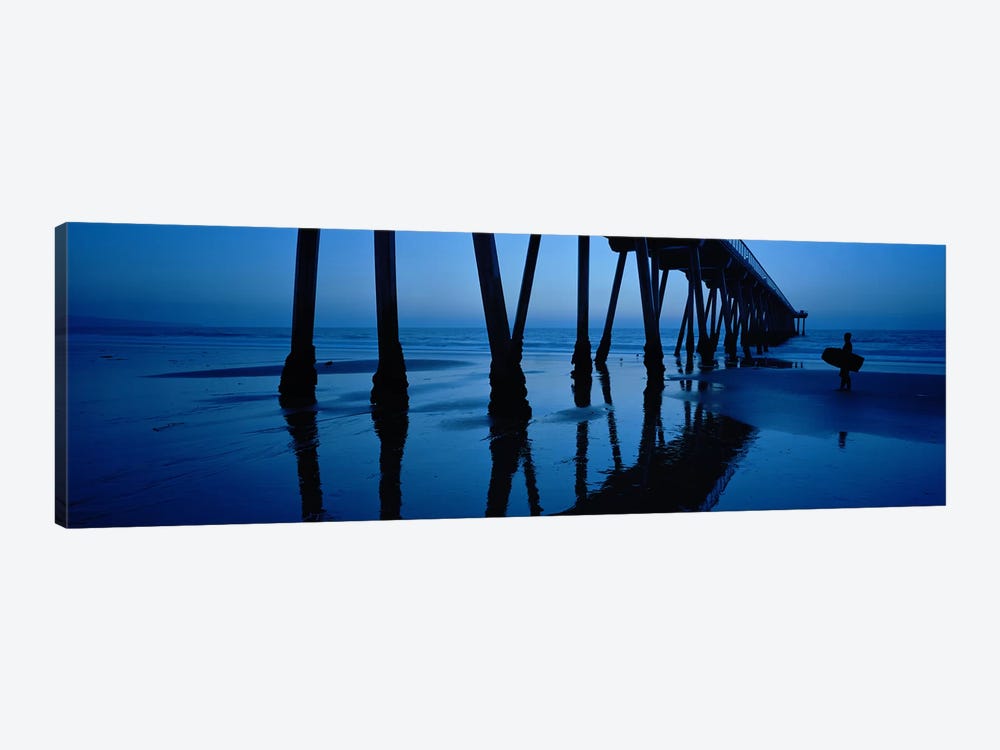Hermosa Beach Pier At Dusk, Hermosa Beach, Los Angeles County, California, USA by Panoramic Images 1-piece Canvas Wall Art