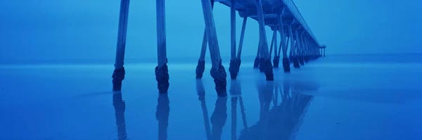 Support Pillars At Dawn, Hermosa Beach Pier, Hermosa Beach, California, USA
