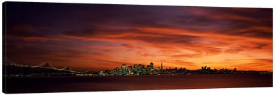 Buildings in a city, View from Treasure Island, San Francisco, California, USA Canvas Art Print - San Francisco Skylines