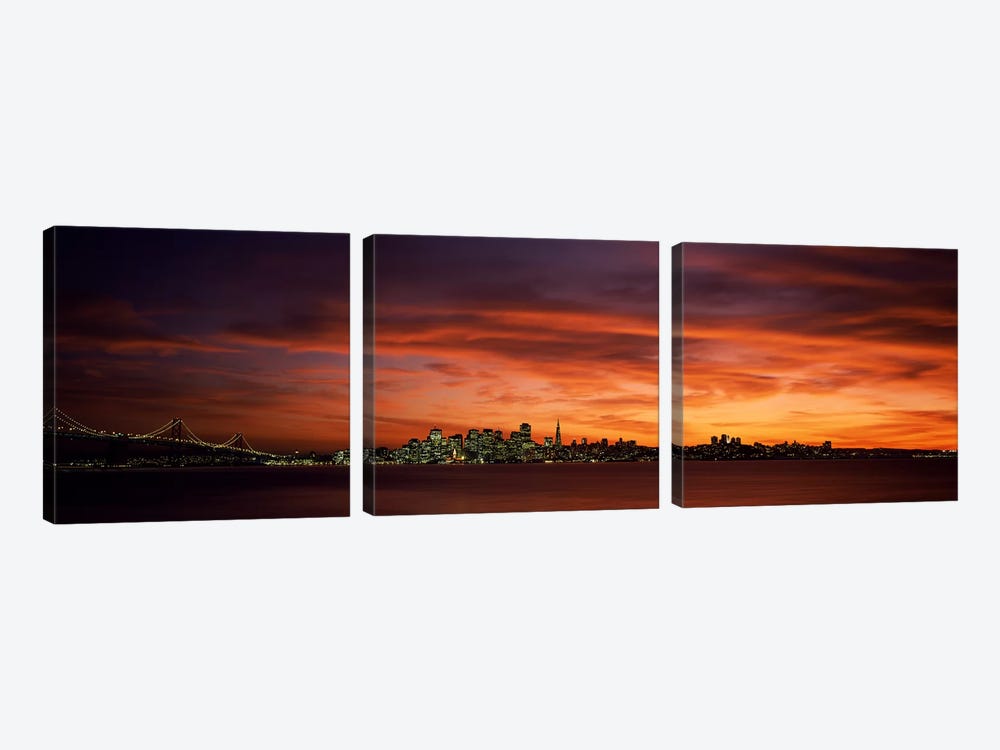 Buildings in a city, View from Treasure Island, San Francisco, California, USA by Panoramic Images 3-piece Art Print