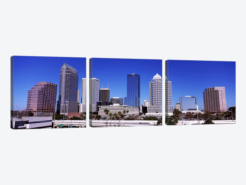 Skyscrapers in a city, Tampa, Florida, USA by Panoramic Images 3-piece Art Print