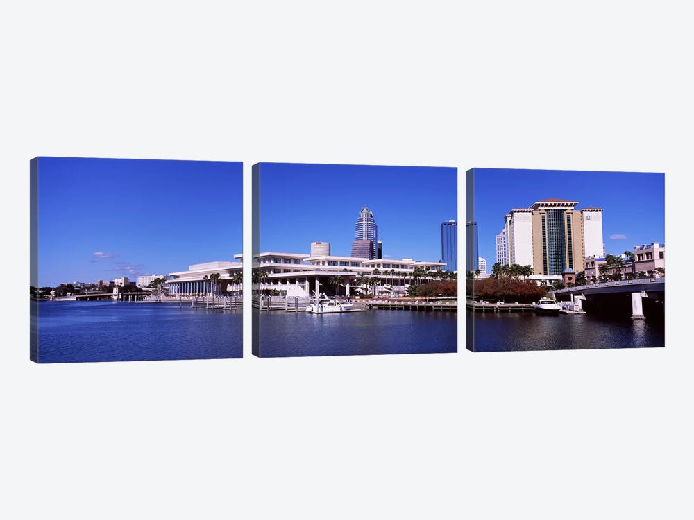 Skyscrapers at the waterfront, Tampa, Florida, USA by Panoramic Images 3-piece Canvas Wall Art