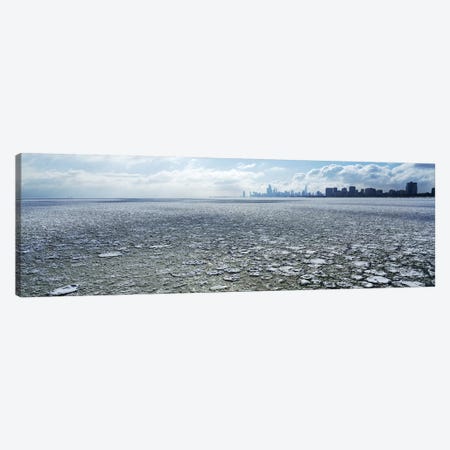 Frozen lake with a city in the backgroundLake Michigan, Chicago, Illinois, USA Canvas Print #PIM6921} by Panoramic Images Canvas Print