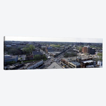Aerial view of crossroad of six cornersFullerton Avenue, Lincoln Avenue, Halsted Avenue, Chicago, Illinois, USA Canvas Print #PIM6923} by Panoramic Images Canvas Print