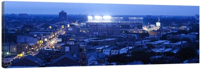 Aerial view of a cityWrigley Field, Chicago, Illinois, USA Canvas Art Print