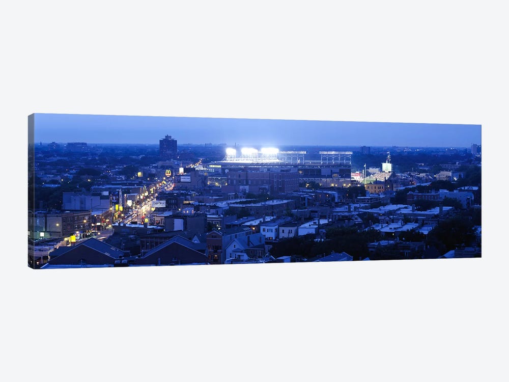Aerial view of a cityWrigley Field, Chicago, Illinois, USA by Panoramic Images 1-piece Canvas Art