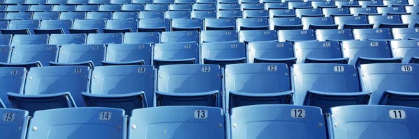 U.S. Cities: Empty blue seats in a stadiumSoldier Field, Chicago, Illinois, USA by Panoramic Images