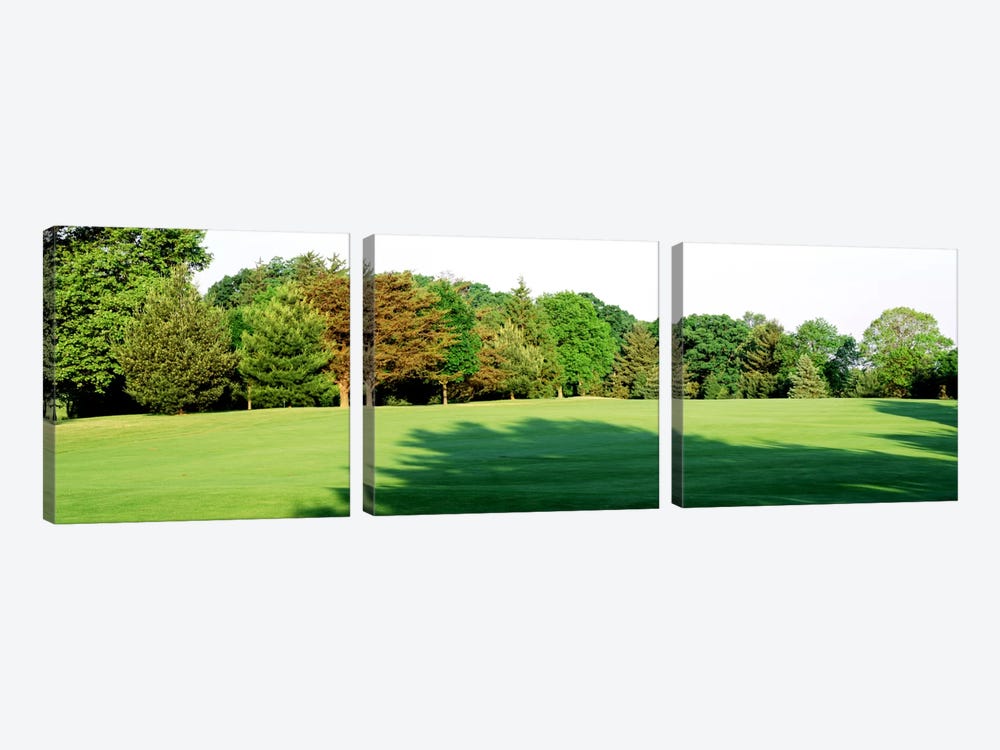 Trees on a golf courseWoodholme Country Club, Baltimore, Maryland, USA by Panoramic Images 3-piece Canvas Wall Art