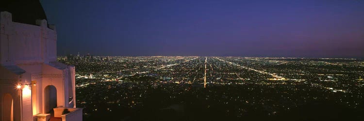 High-Angle Nighttime View From Griffith Park Observatory, Los Angeles County, California, USA