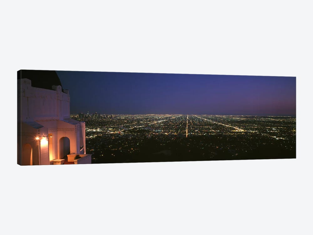 High-Angle Nighttime View From Griffith Park Observatory, Los Angeles County, California, USA by Panoramic Images 1-piece Canvas Artwork