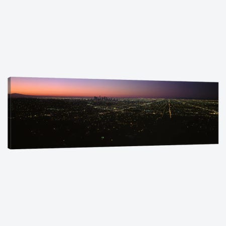High angle view of a city at night from Griffith Park Observatory, City Of Los Angeles, Los Angeles County, California, USA Canvas Print #PIM6941} by Panoramic Images Art Print