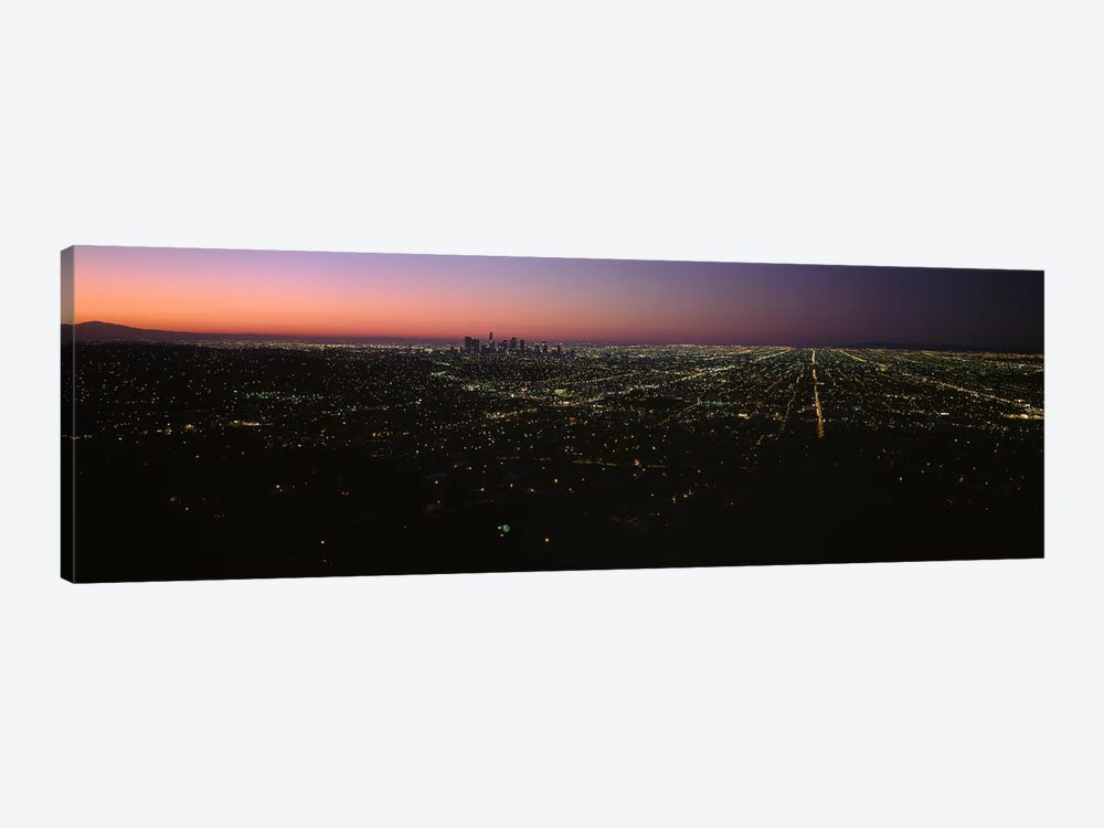 High angle view of a city at night from Griffith Park Observatory, City Of Los Angeles, Los Angeles County, California, USA by Panoramic Images 1-piece Canvas Print